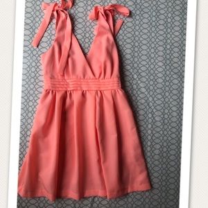 NWT Boutique Peach Bow Dress, Sz S